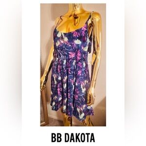 BB Dakota Multicolor Purple Floral Mini Dress, Size Medium, NWT